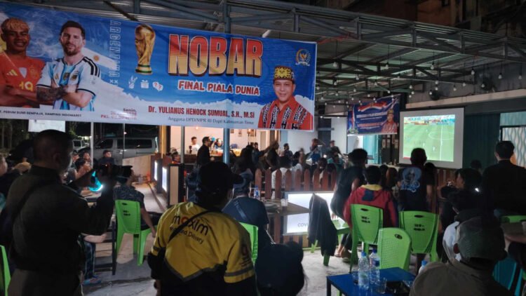 Ratusan Warga Nobar Final Piala Dunia 2026 Bersama Senator Kaltim Yulianus Henock Sumual